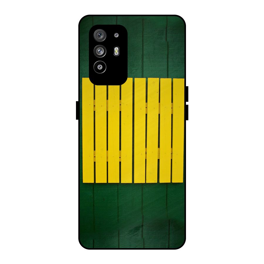Yellow Fence Metal Back Case for Oppo F19 Pro Plus 5G