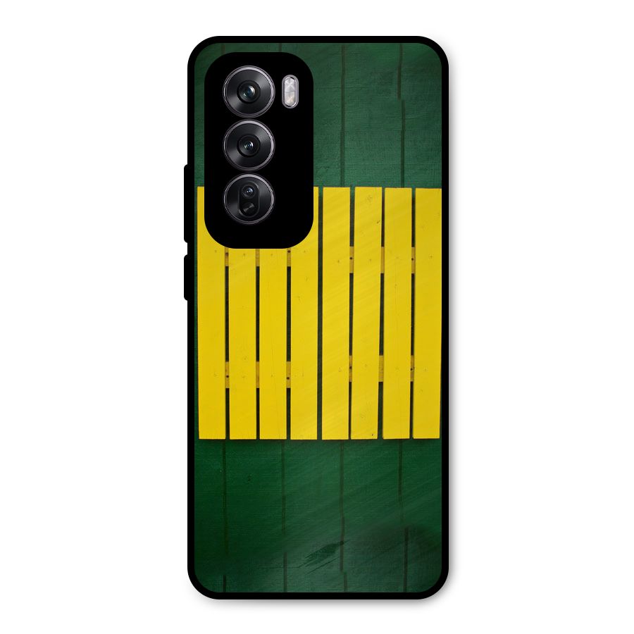Yellow Fence Metal Back Case for Oppo Reno12 Pro