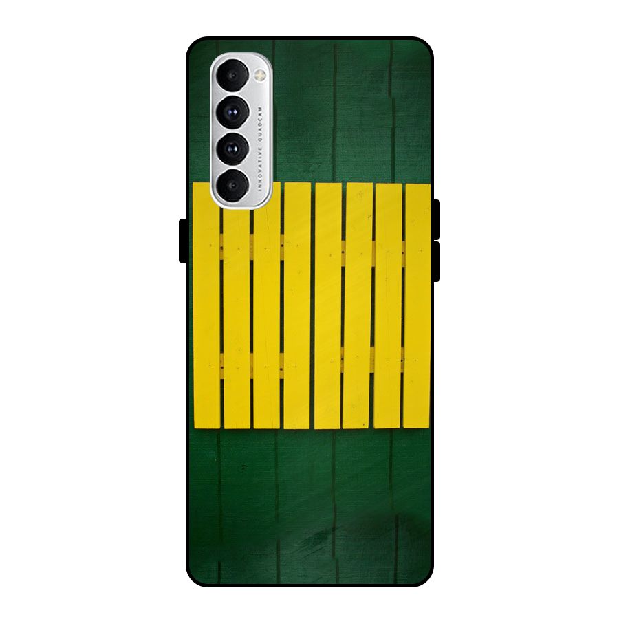 Yellow Fence Metal Back Case for Oppo Reno4 Pro