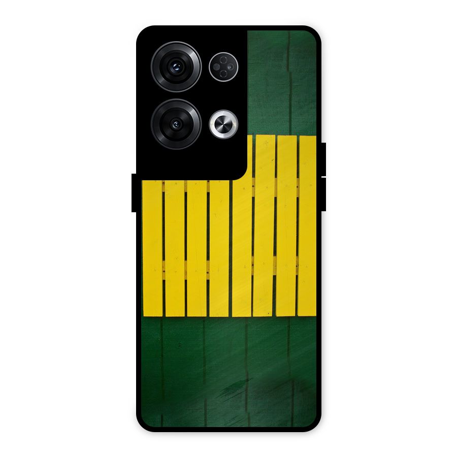Yellow Fence Metal Back Case for Oppo Reno8 Pro 5G