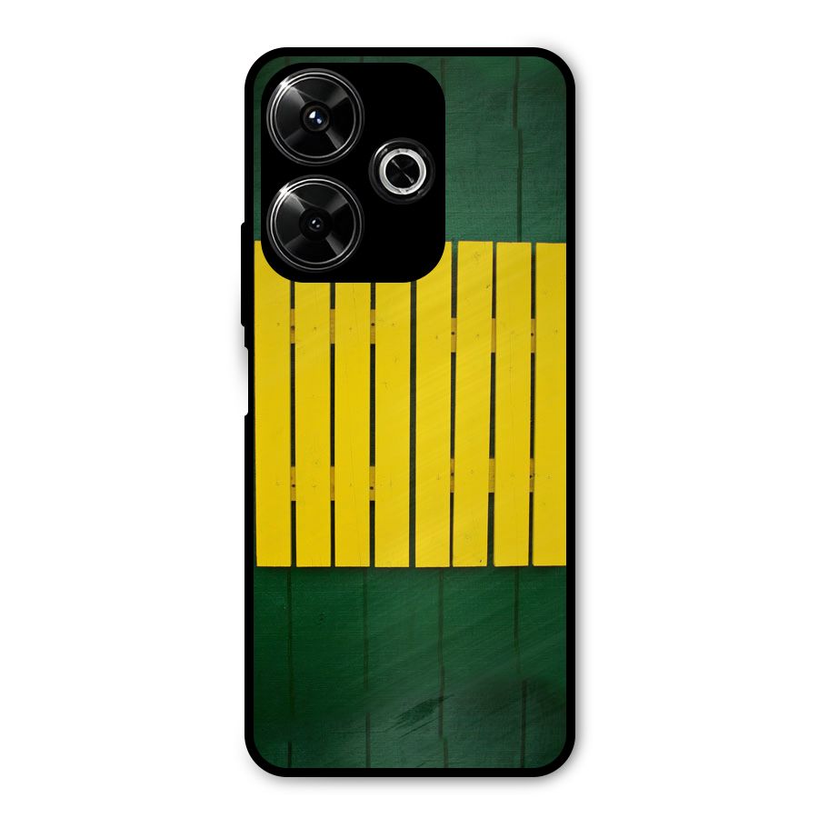 Yellow Fence Metal Back Case for Poco M6 Plus