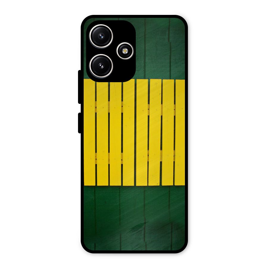Yellow Fence Metal Back Case for Poco M6 Pro
