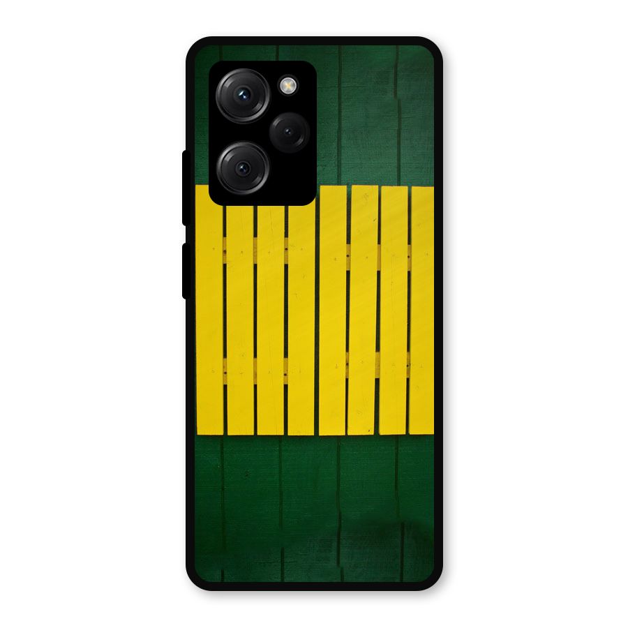 Yellow Fence Metal Back Case for Poco X5 Pro