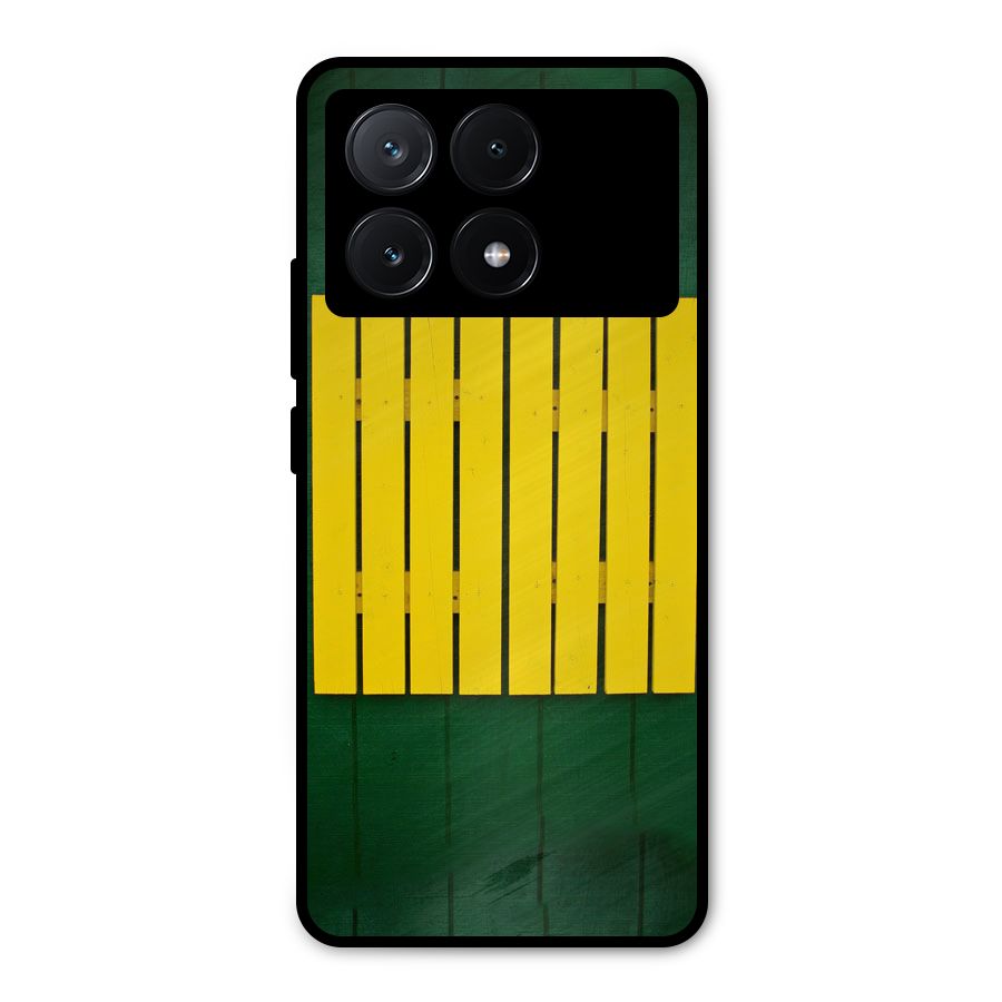 Yellow Fence Metal Back Case for Poco X6 Pro