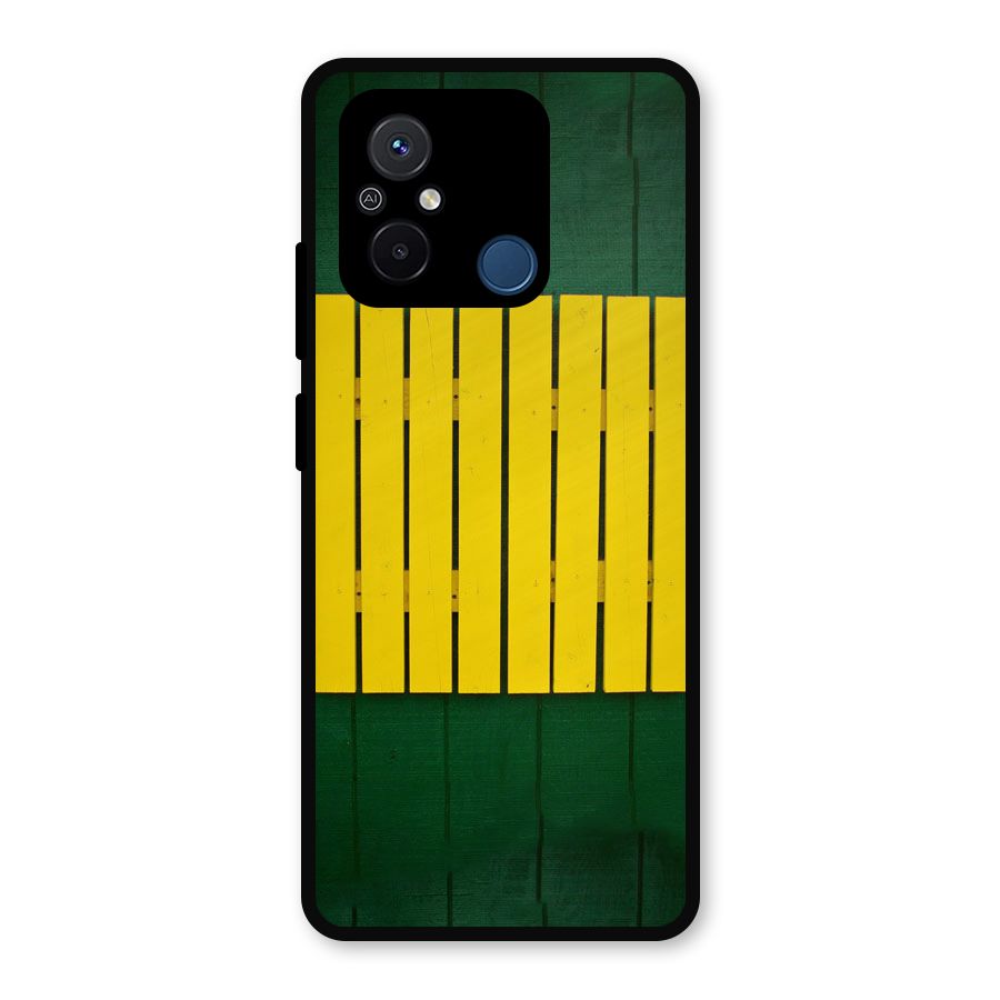 Yellow Fence Metal Back Case for Redmi 12C