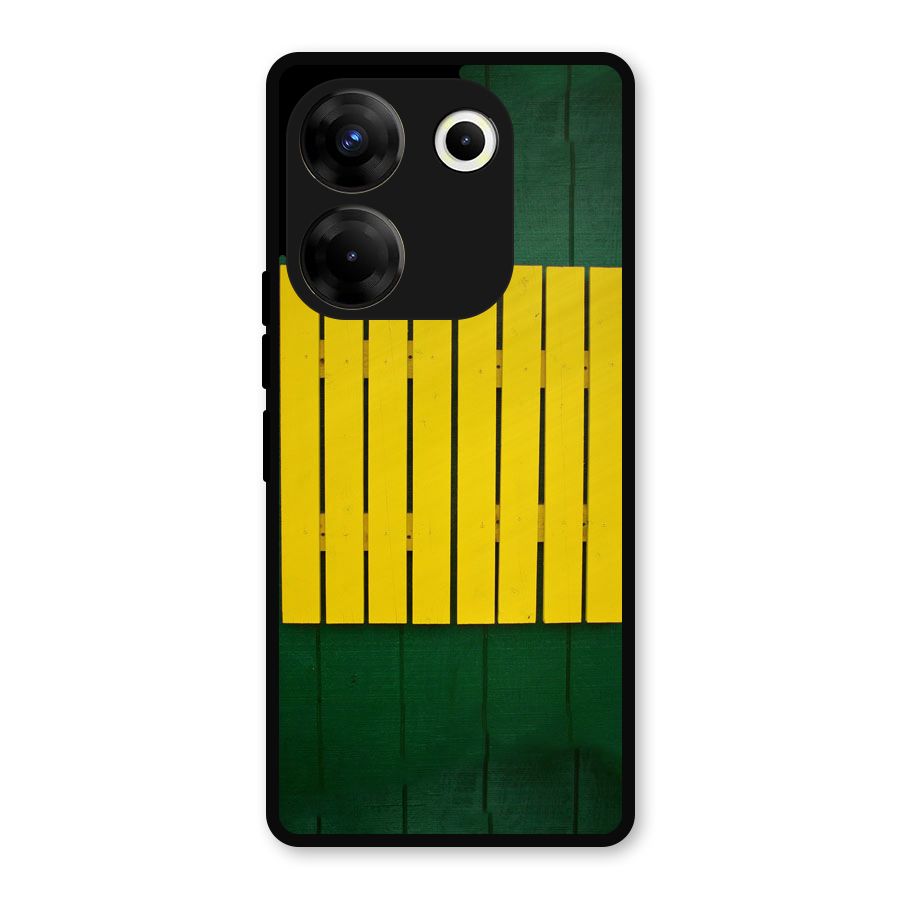 Yellow Fence Metal Back Case for Tecno Camon 20 Pro