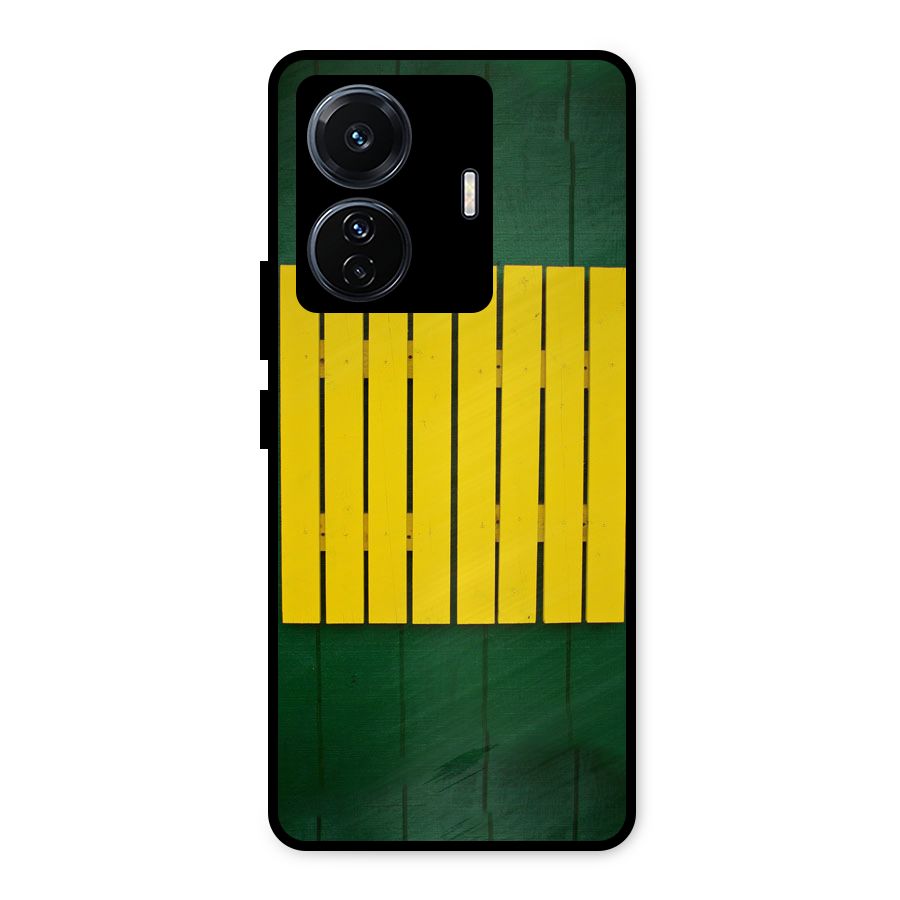 Yellow Fence Metal Back Case for Vivo T1 Pro
