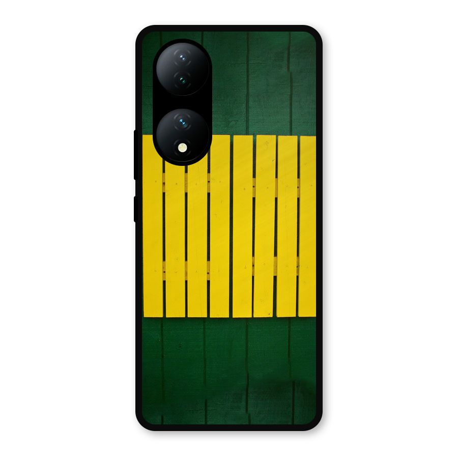 Yellow Fence Metal Back Case for Vivo T2