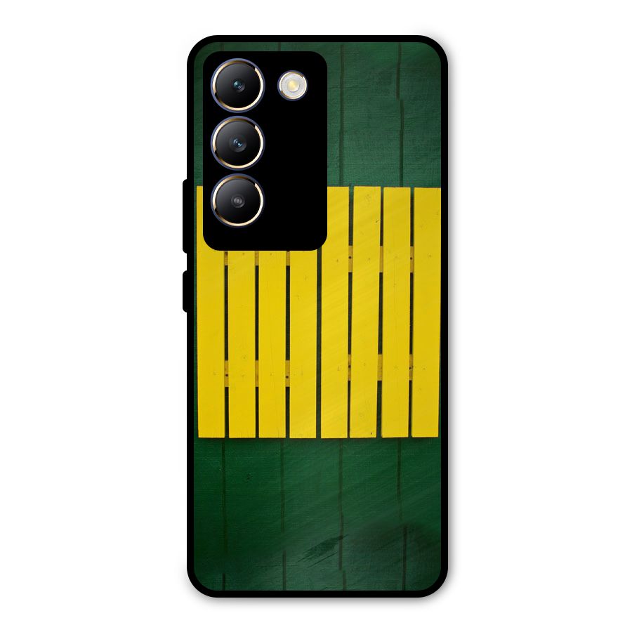 Yellow Fence Metal Back Case for Vivo T3 5G