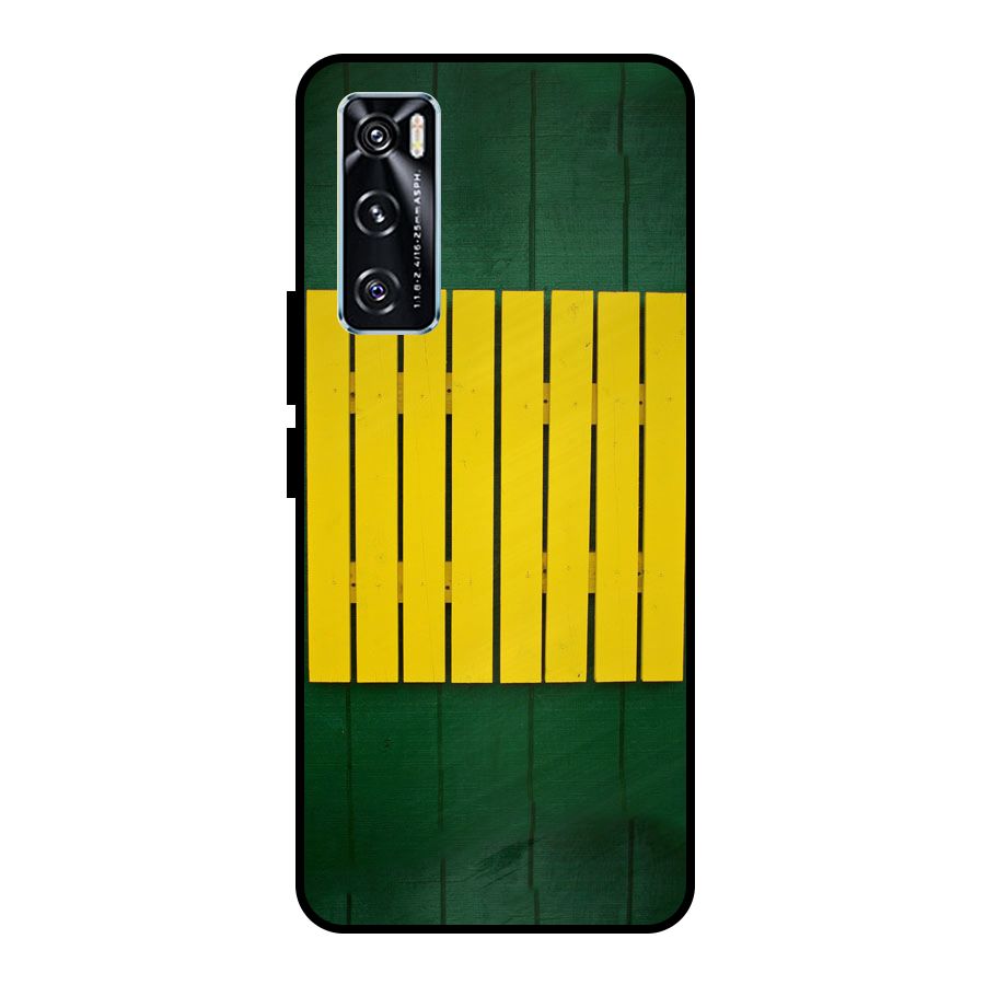Yellow Fence Metal Back Case for Vivo V20 SE
