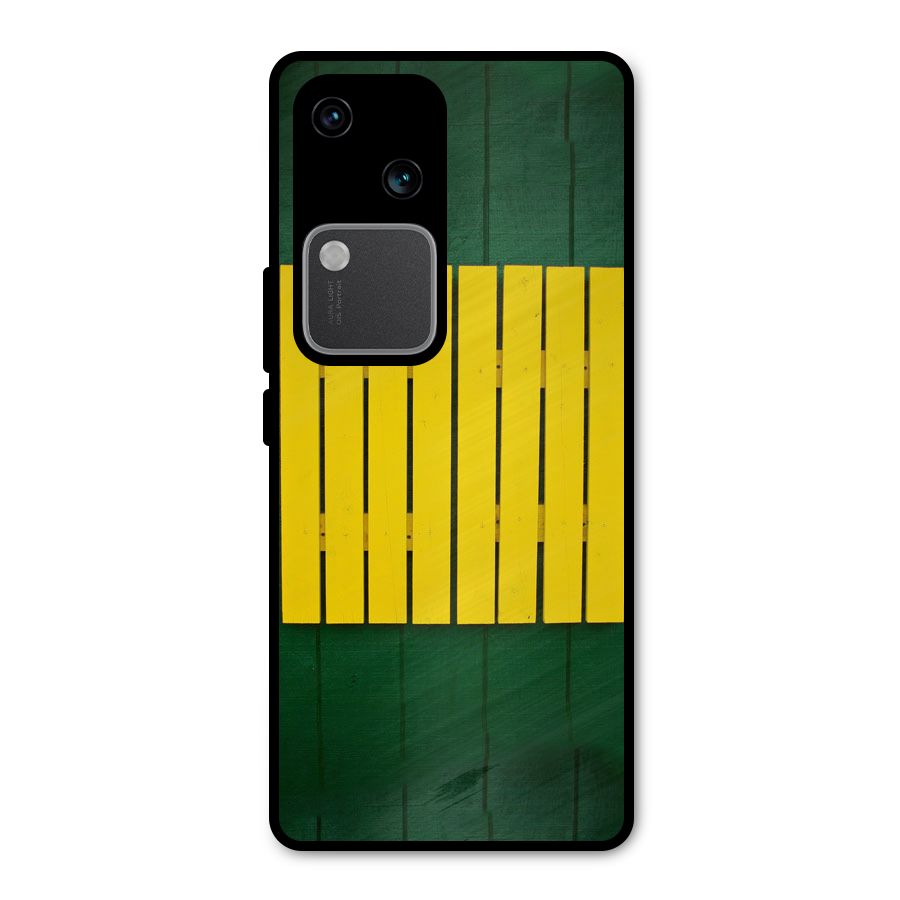 Yellow Fence Metal Back Case for Vivo V30 Pro