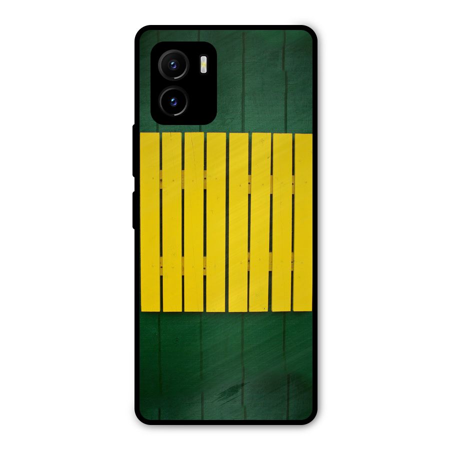 Yellow Fence Metal Back Case for Vivo Y15s
