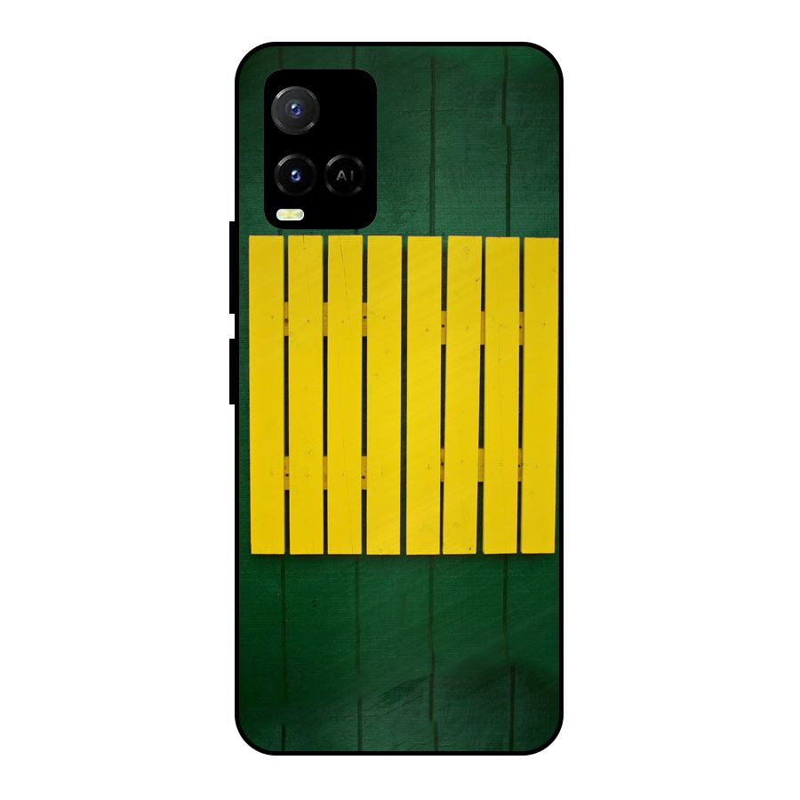 Yellow Fence Metal Back Case for Vivo Y21