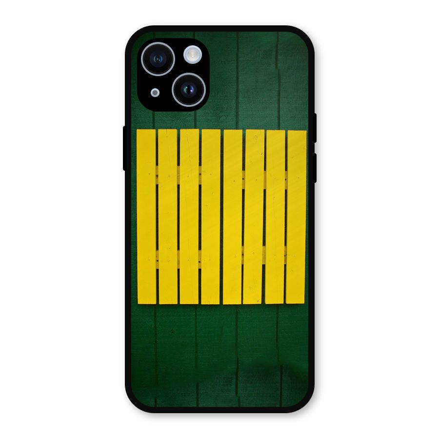 Yellow Fence Metal Back Case for iPhone 14