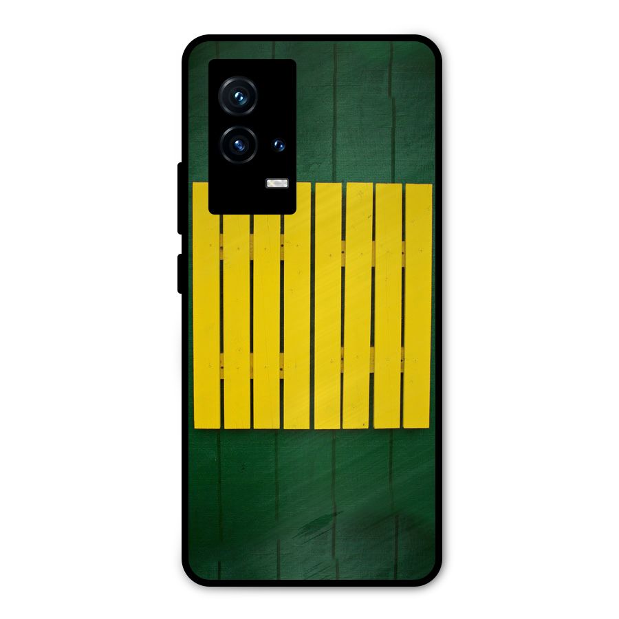 Yellow Fence Metal Back Case for iQOO 9 5G