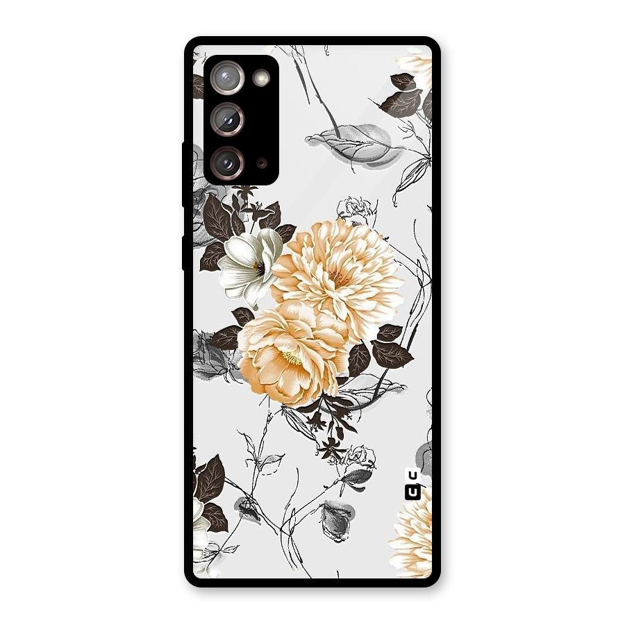 Yellow Floral Glass Back Case for Galaxy Note 20