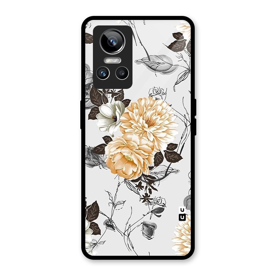 Yellow Floral Glass Back Case for Realme GT Neo 3