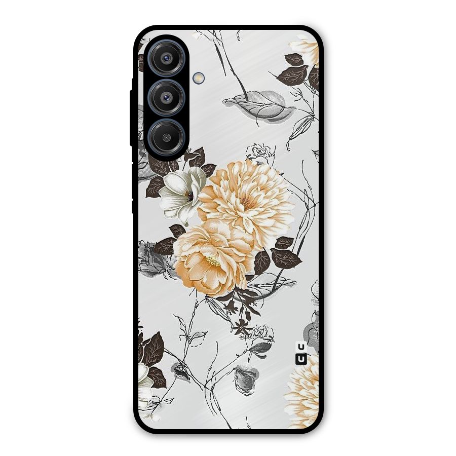 Yellow Floral Metal Back Case for Galaxy A16 5G