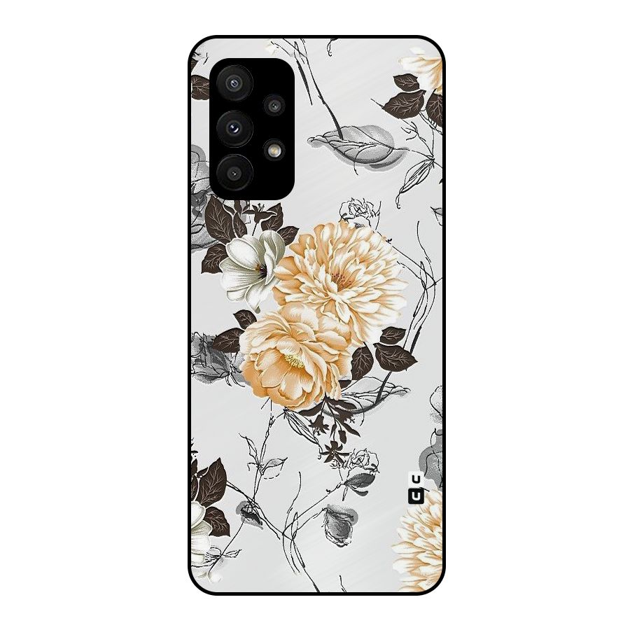 Yellow Floral Metal Back Case for Galaxy A23