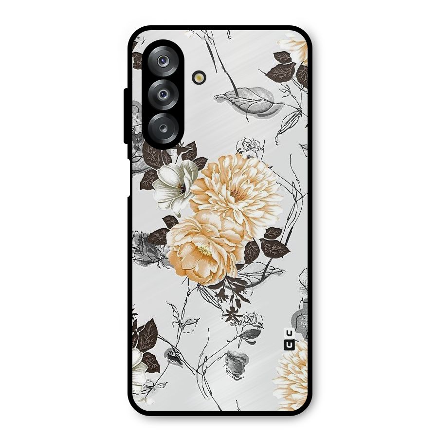 Yellow Floral Metal Back Case for Galaxy A26