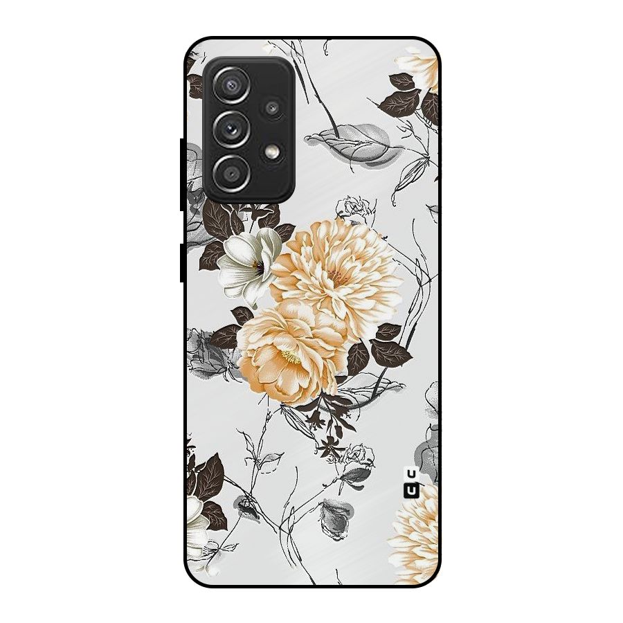 Yellow Floral Metal Back Case for Galaxy A52s 5G