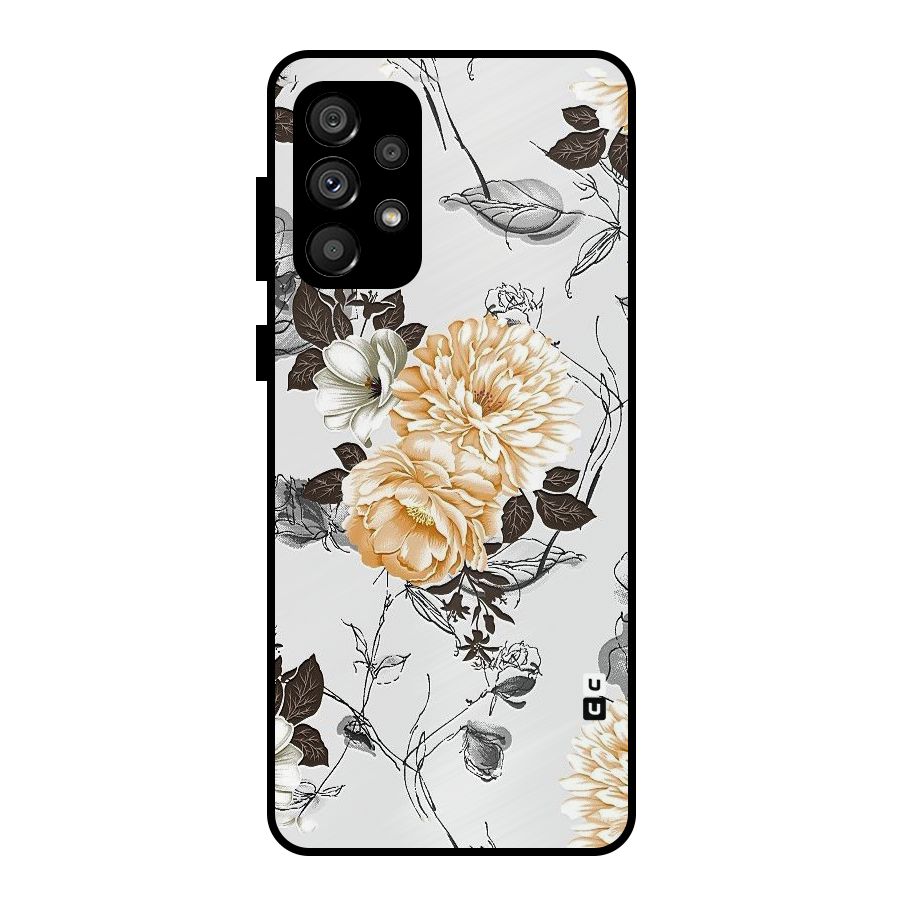 Yellow Floral Metal Back Case for Galaxy A73 5G