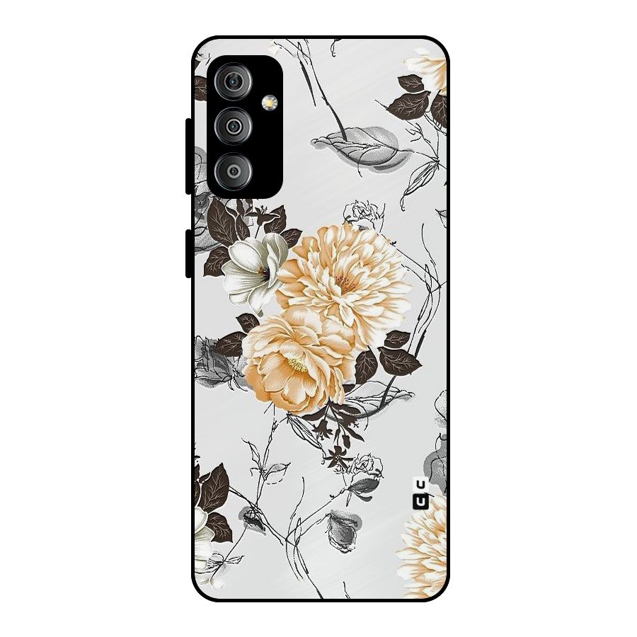 Yellow Floral Metal Back Case for Galaxy F23