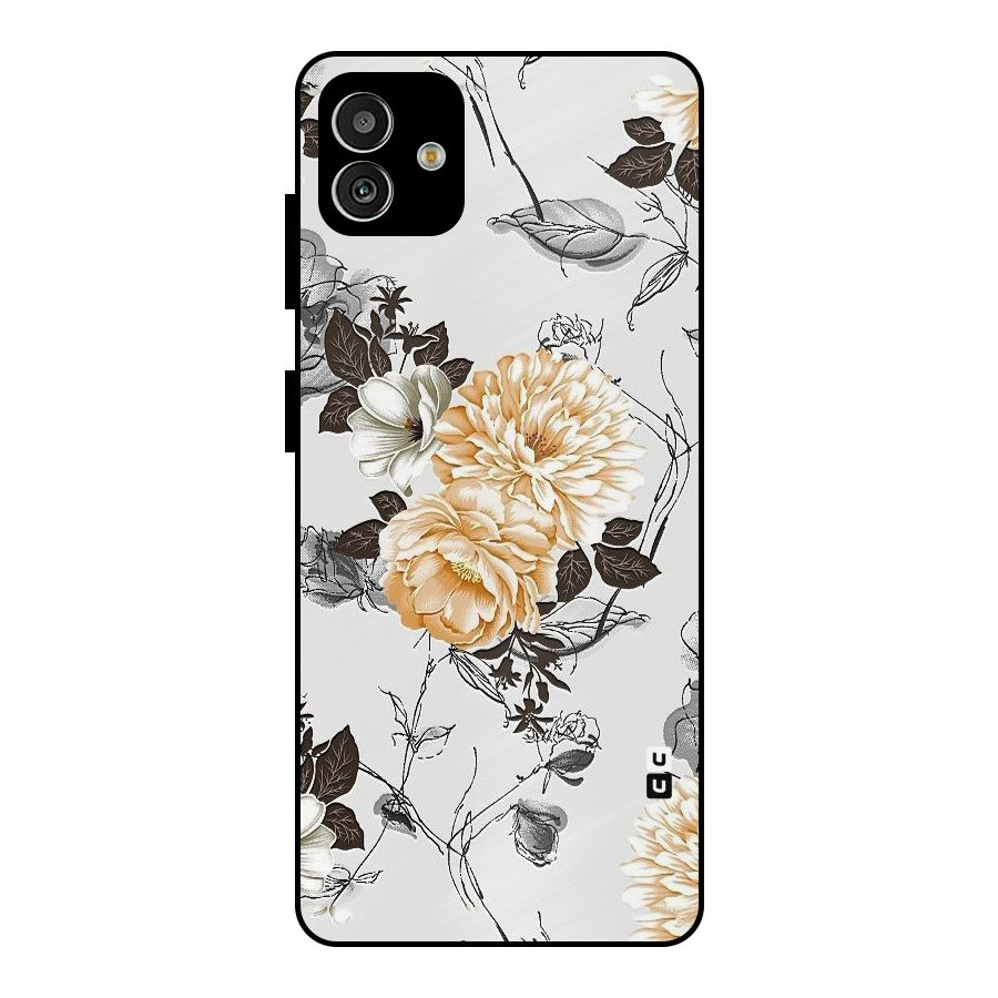 Yellow Floral Metal Back Case for Galaxy M13 5G