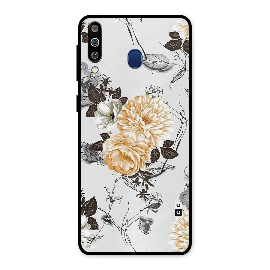 Yellow Floral Metal Back Case for Galaxy M30