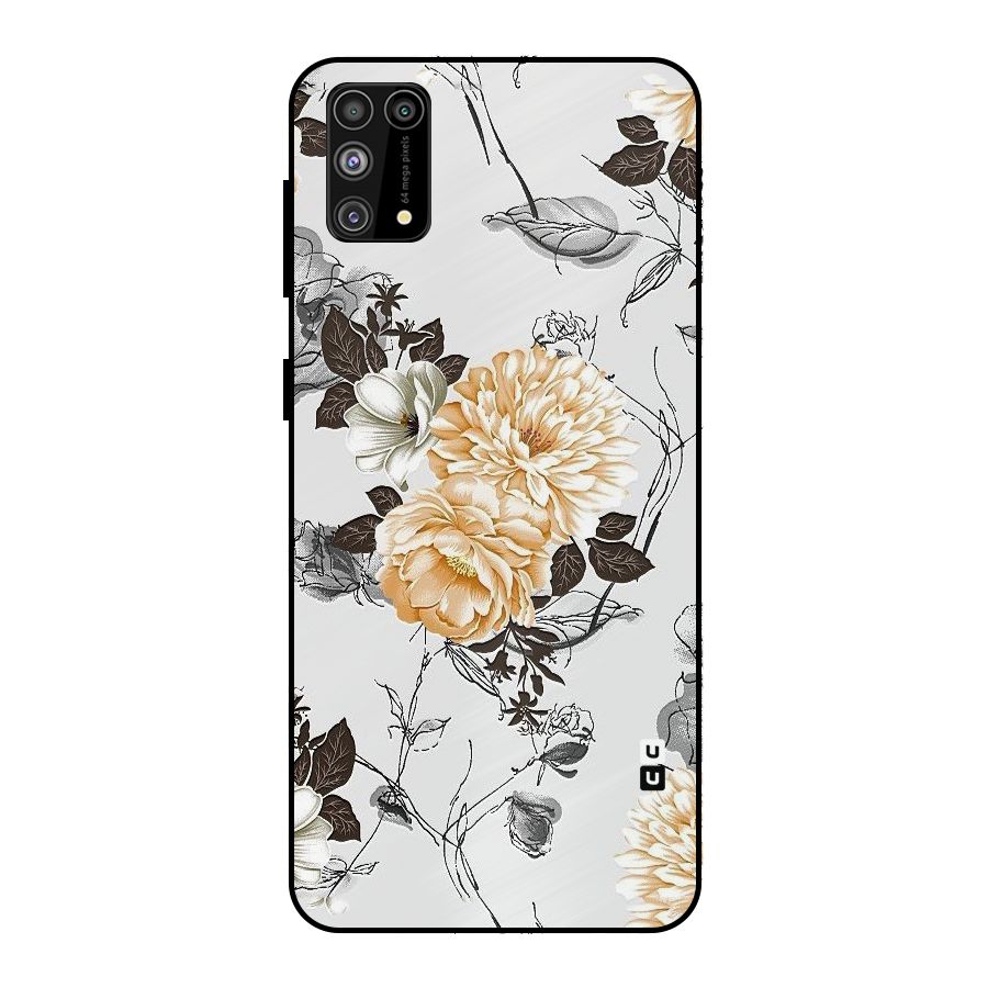 Yellow Floral Metal Back Case for Galaxy M31
