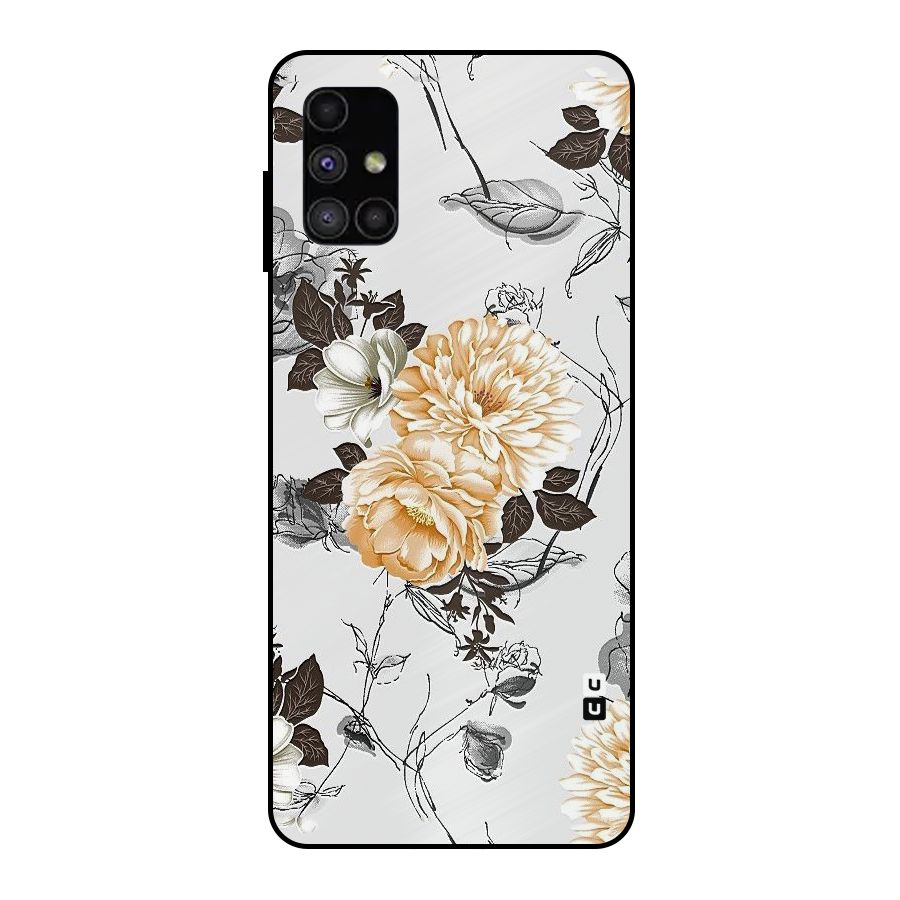 Yellow Floral Metal Back Case for Galaxy M51
