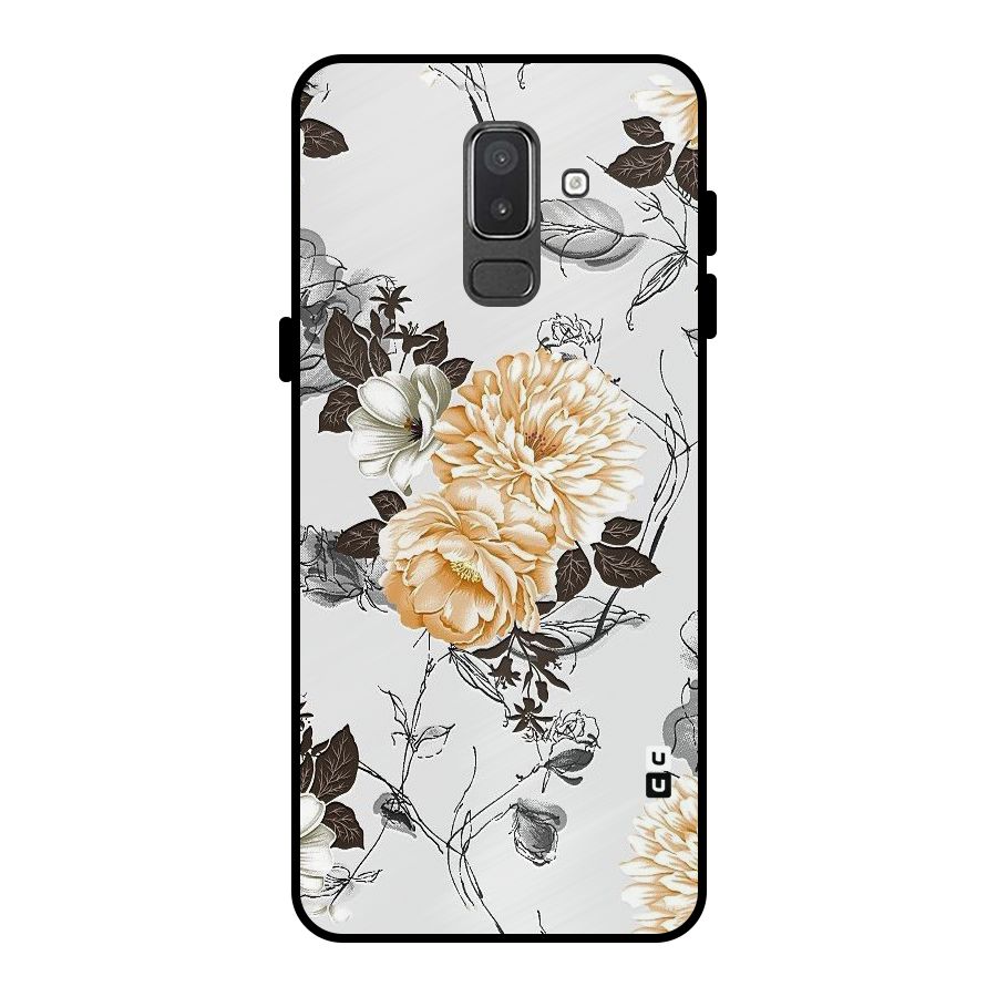 Yellow Floral Metal Back Case for Galaxy On8 (2018)