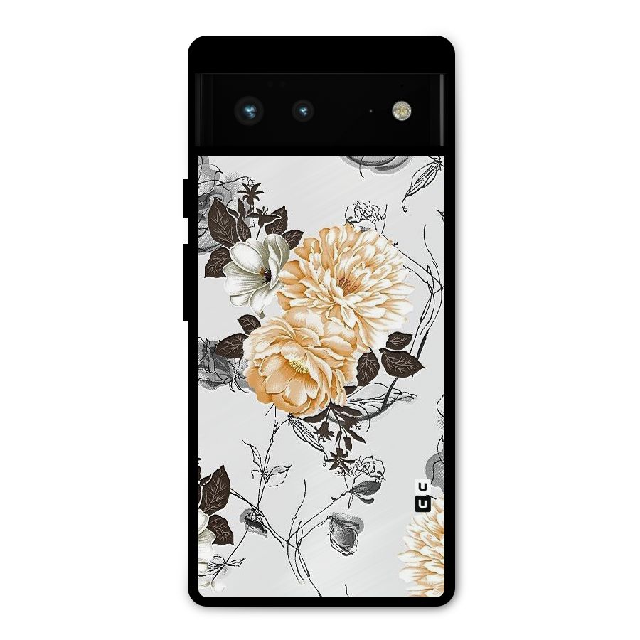 Yellow Floral Metal Back Case for Google Pixel 6
