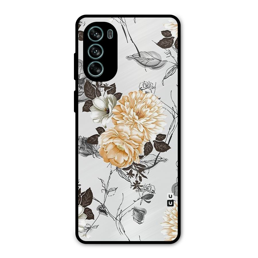 Yellow Floral Metal Back Case for Moto G62
