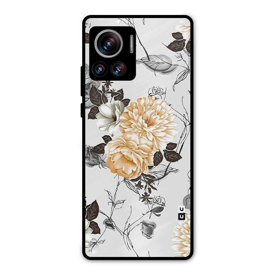 Yellow Floral Metal Back Case for Motorola Edge 30 Ultra