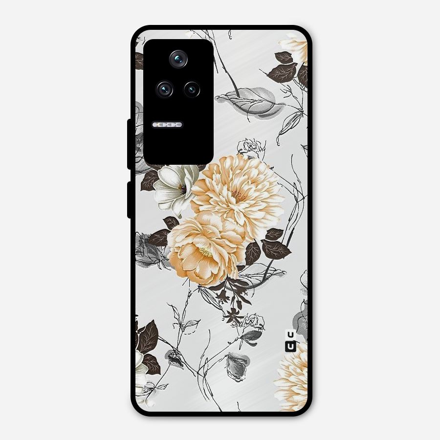 Yellow Floral Metal Back Case for Poco F4 5G