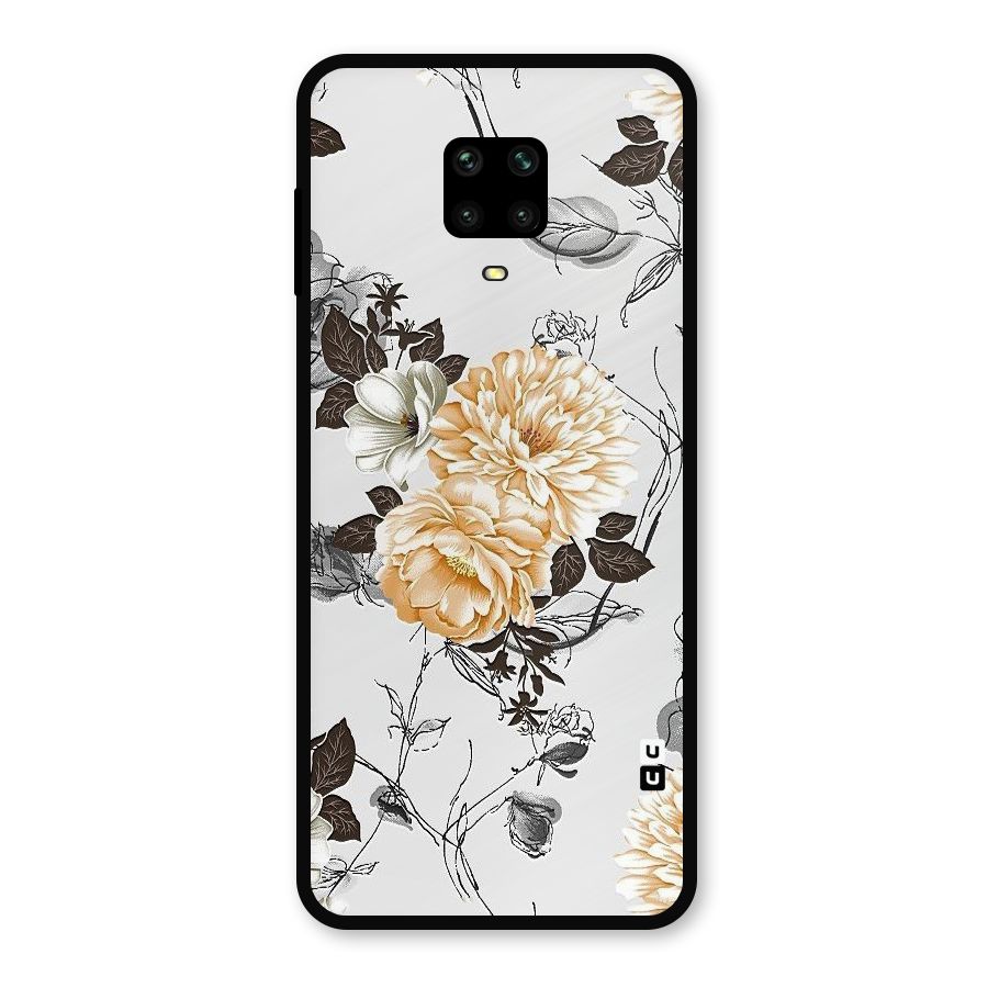 Yellow Floral Metal Back Case for Poco M2