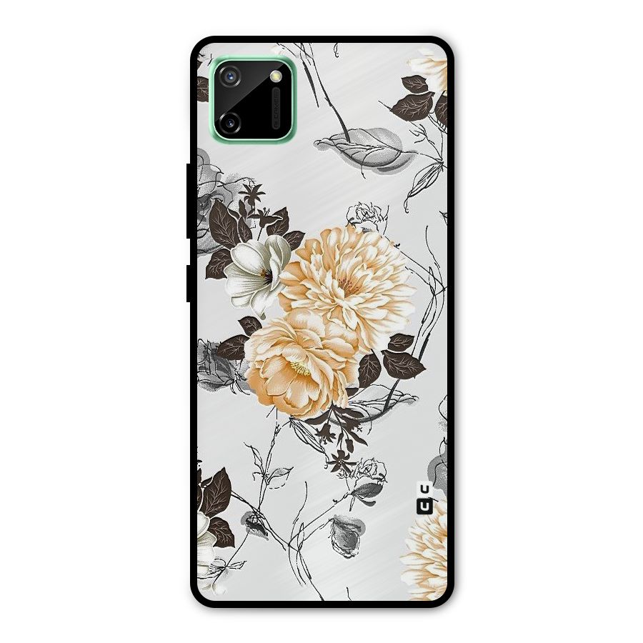 Yellow Floral Metal Back Case for Realme C11