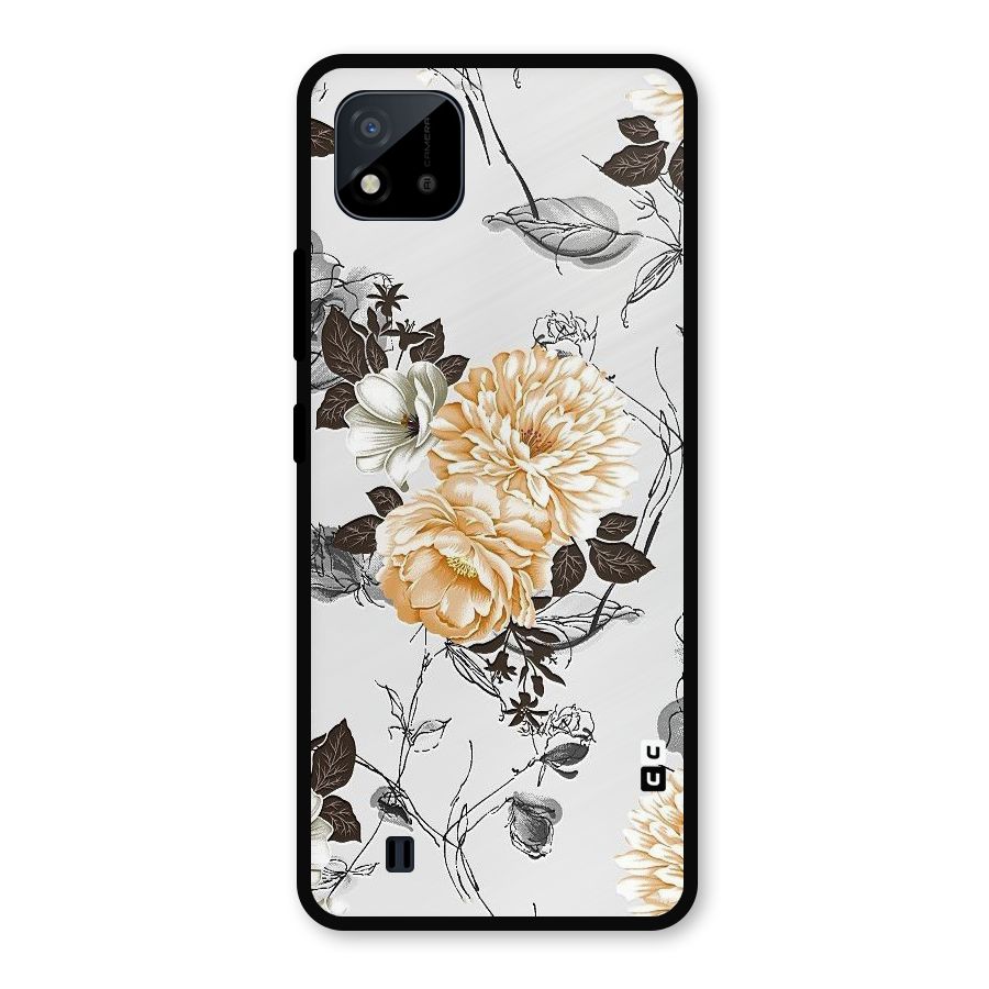 Yellow Floral Metal Back Case for Realme C11 2021