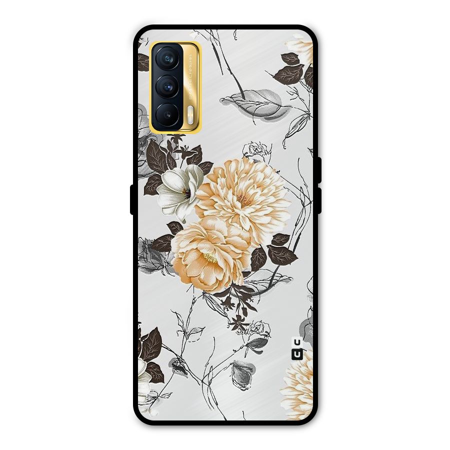 Yellow Floral Metal Back Case for Realme X7