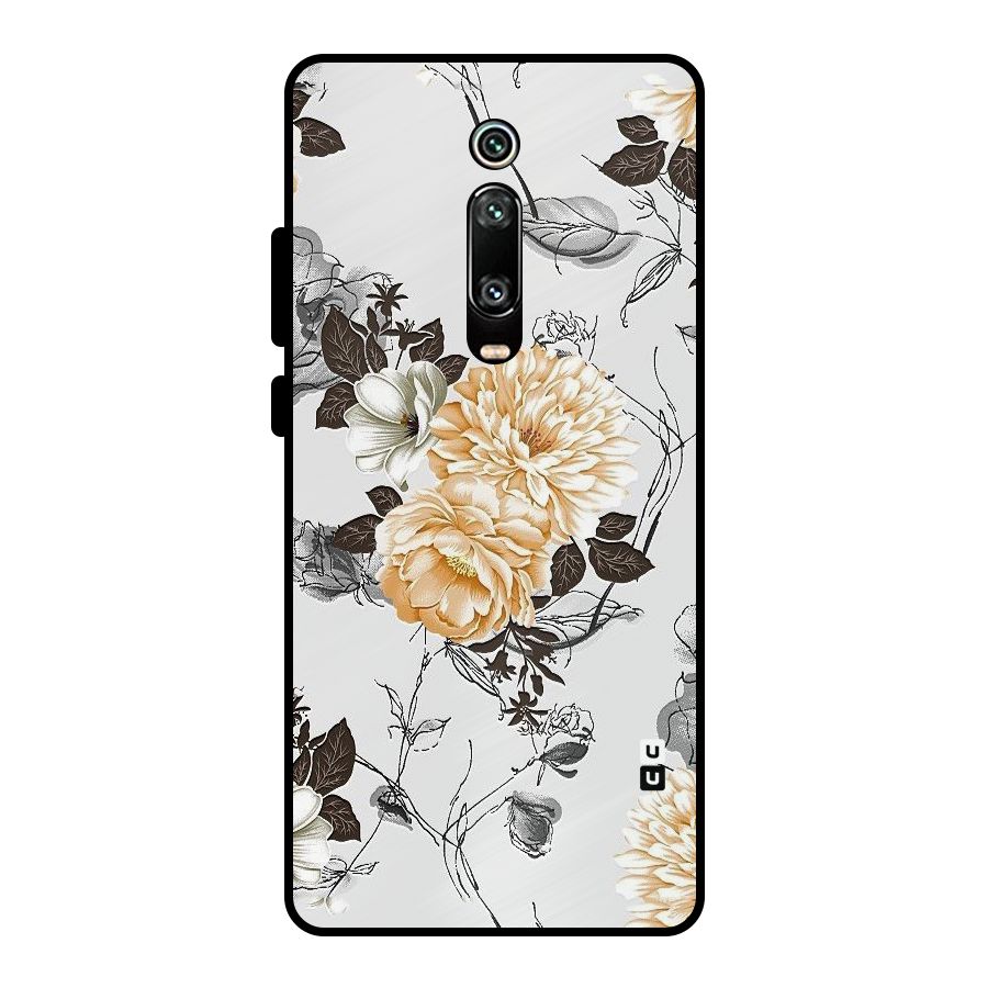 Yellow Floral Metal Back Case for Redmi K20