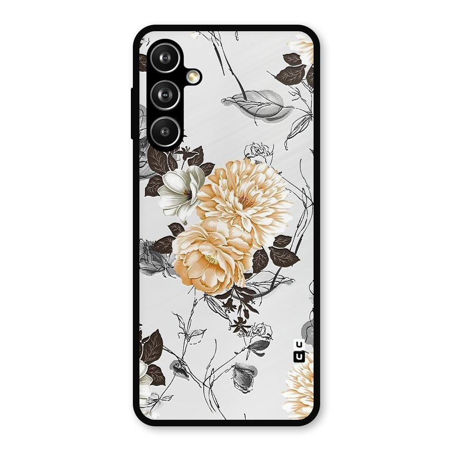 Yellow Floral Metal Back Case for Samsung Galaxy M54