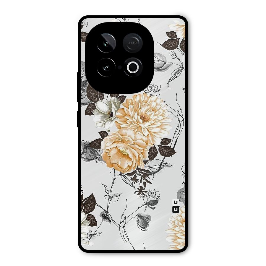 Yellow Floral Metal Back Case for iQOO Neo 10