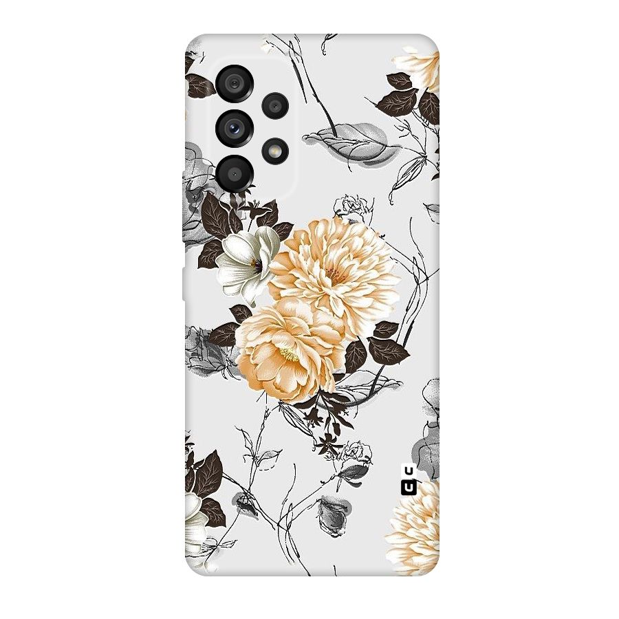 Yellow Floral Original Polycarbonate Back Case for Galaxy A53 5G