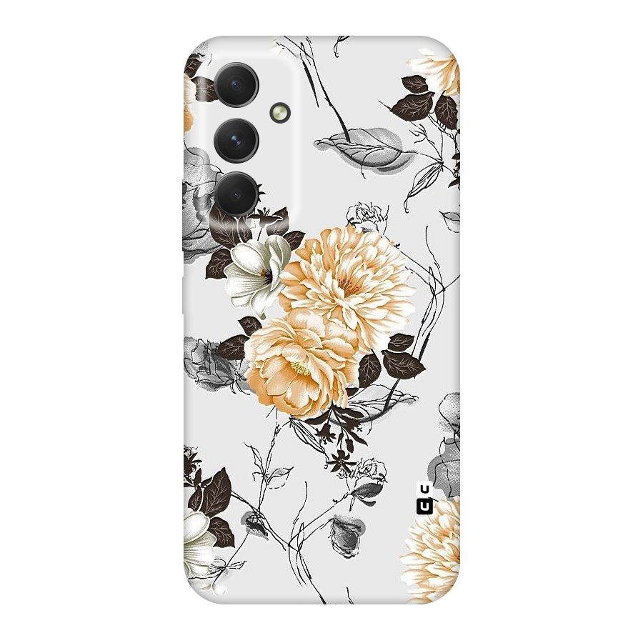 Yellow Floral Original Polycarbonate Back Case for Galaxy A54
