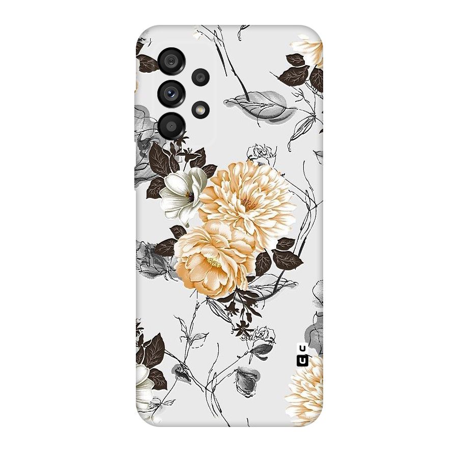 Yellow Floral Original Polycarbonate Back Case for Galaxy A73 5G