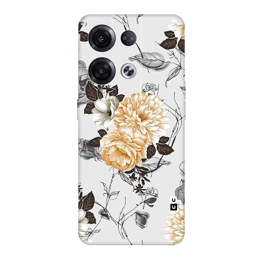Yellow Floral Original Polycarbonate Back Case for Oppo Reno8 Pro 5G