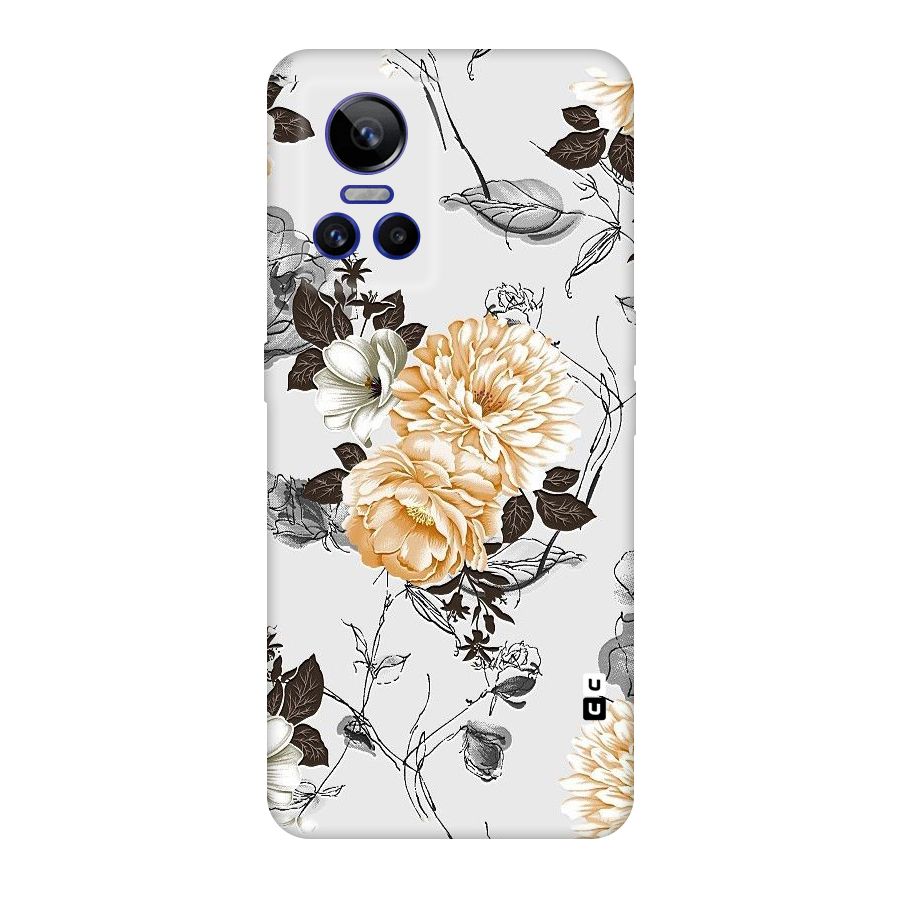 Yellow Floral Original Polycarbonate Back Case for Realme GT Neo 3