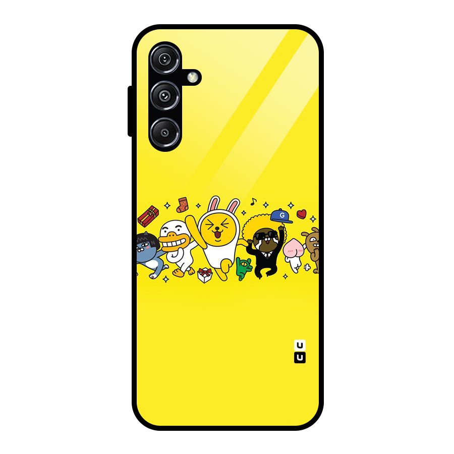 Yellow Friends Glass Back Case for Galaxy M34 5G