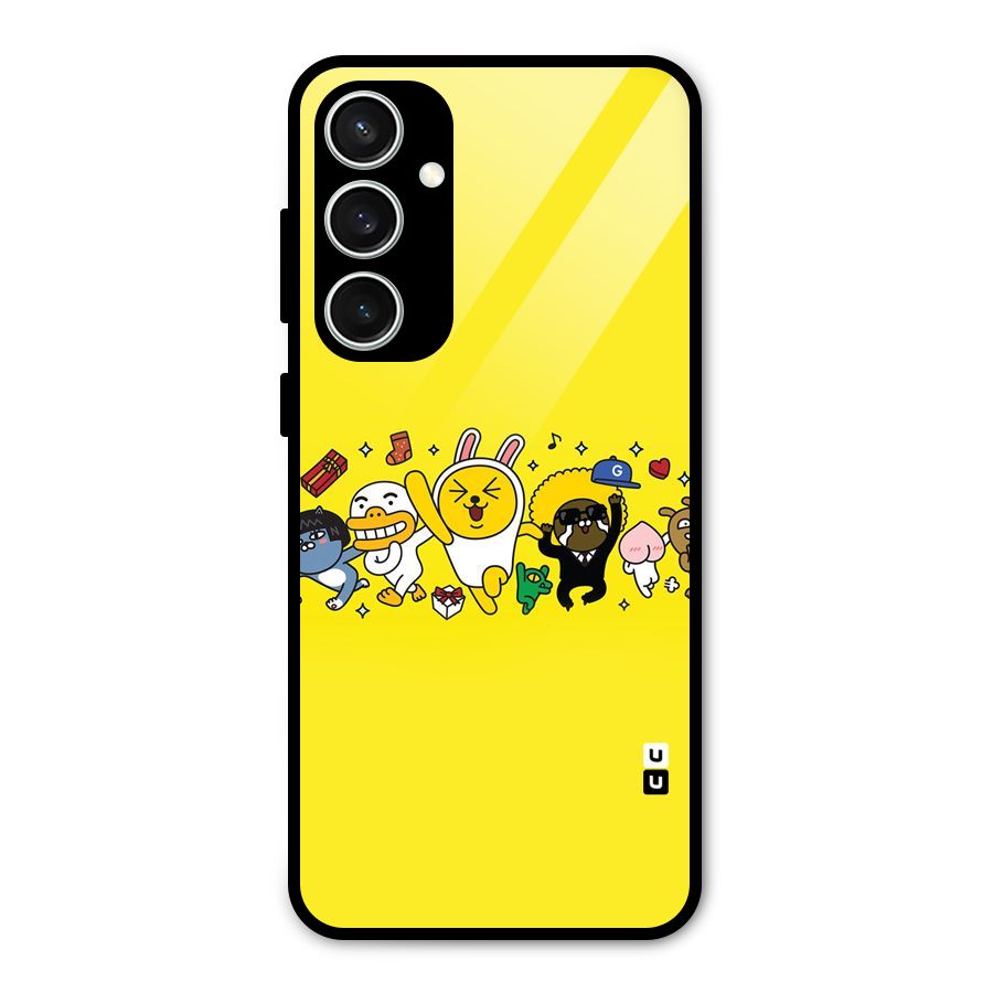 Yellow Friends Glass Back Case for Galaxy S23 FE